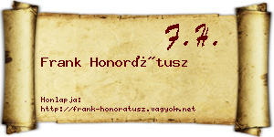 Frank Honorátusz névjegykártya
